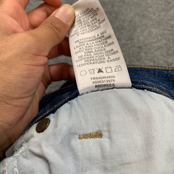 Joes Jeans Shorts Womens 29 Blue Denim Raw Hem Stretch Micro Zip Fly Stretch - Picture 7 of 10